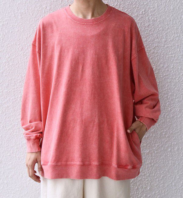 SHIPS any「ONEITA: ケミカルウォッシュ サイド ポケット リラックス Tシャツ(ロンT)」|Tシャツ・カットソー|