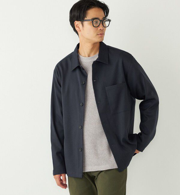 SHIPS Colors 「SHIPS Colors:〈洗濯機可能〉WOOLIC ボックス シャツ◇」|シャツ・ブラウス|ネイビー