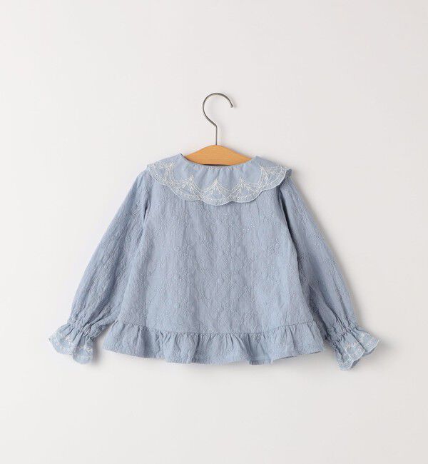 SHIPS KIDS「SHIPS KIDS:80～90cm /刺繍 フリルカラー ブラウス」|シャツ・ブラウス|