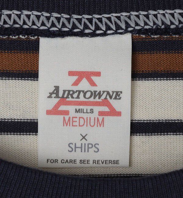 SHIPS「【SHIPS別注】AIRTOWNE: マルチ ボーダー ロングスリーブ Tシャツ」|Tシャツ・カットソー|