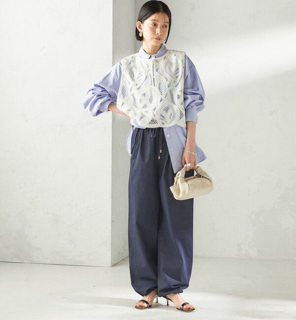 SHIPS for women「〈手洗い可能〉刺繍 スカラップ レース ノースリーブ プルオーバー」|ベスト・ジレ|