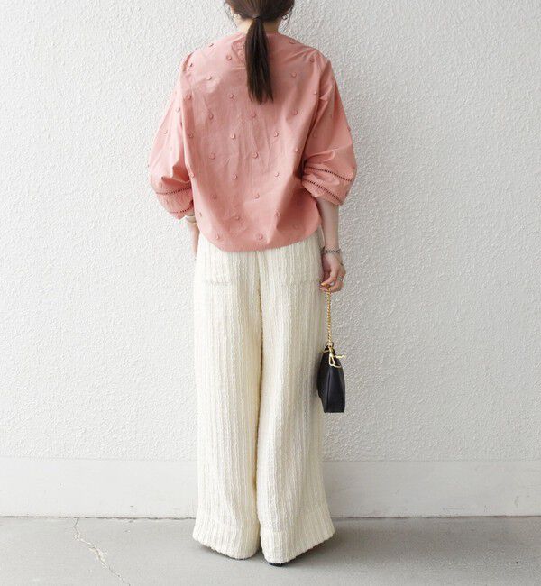 SHIPS any「SHIPS any:〈洗濯機可能〉フラワー モチーフ ハシゴレース クルーネック ブラウス」|シャツ・ブラウス|