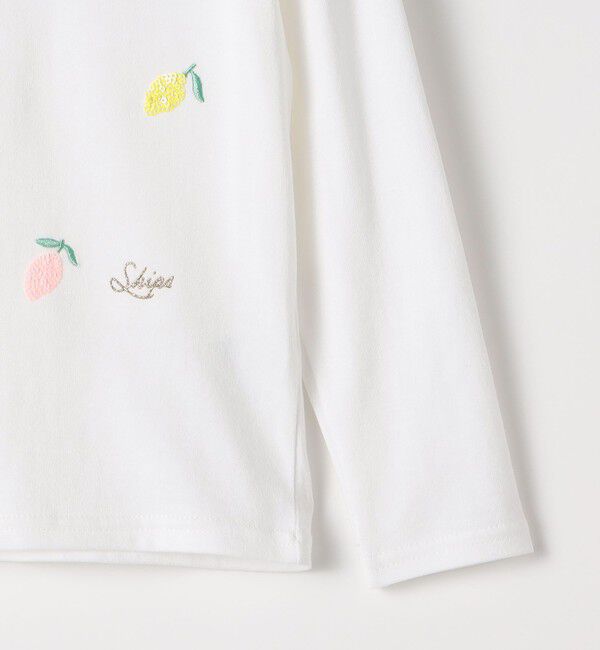 SHIPS KIDS「SHIPS KIDS:100～130cm /レモン スパンコール 刺繍 ロングスリーブ Tシャツ」|Tシャツ・カットソー|