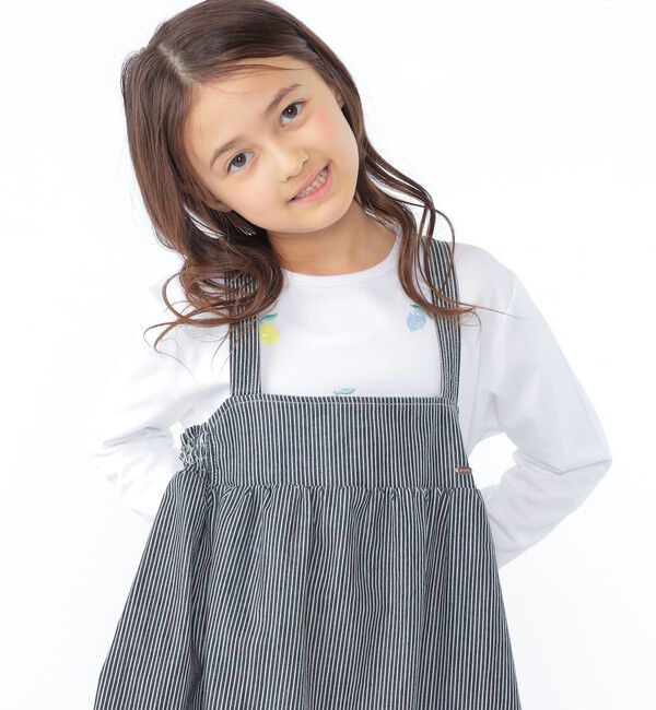 SHIPS KIDS「SHIPS KIDS:100～130cm /レモン スパンコール 刺繍 ロングスリーブ Tシャツ」|Tシャツ・カットソー|