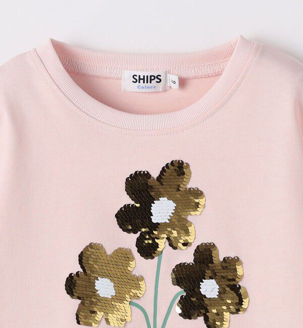 SHIPS Colors 「SHIPS Colors:100～130cm / 〈手洗い可能〉スパンコール 刺繍 ロンT」|Tシャツ・カットソー|