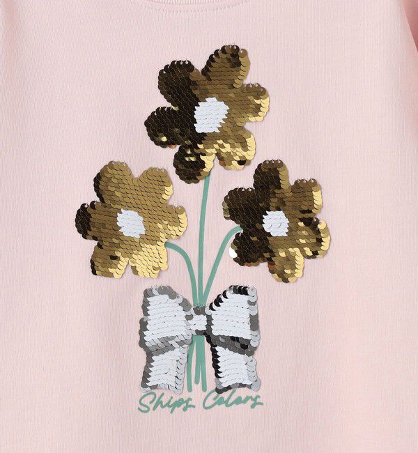 SHIPS Colors 「SHIPS Colors:100～130cm / 〈手洗い可能〉スパンコール 刺繍 ロンT」|Tシャツ・カットソー|