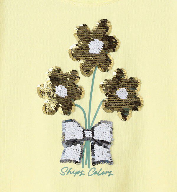 SHIPS Colors 「SHIPS Colors:100～130cm / 〈手洗い可能〉スパンコール 刺繍 ロンT」|Tシャツ・カットソー|