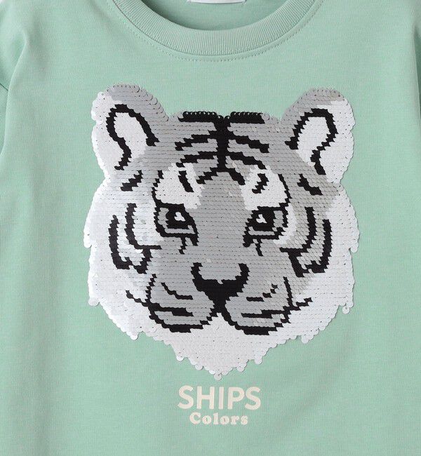 SHIPS Colors 「SHIPS Colors:100～130cm / 〈手洗い可能〉スパンコール 刺繍 ロンT」|Tシャツ・カットソー|