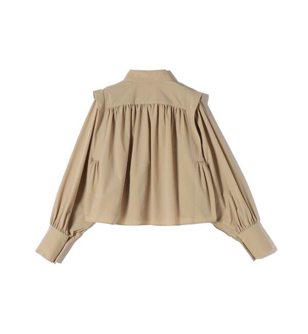 SHIPS for women「堀田茜&times;SHIPS:〈接触冷感/撥水/洗濯機可能〉TEXBRID(R) ギャザー ブラウス」|シャツ・ブラウス|