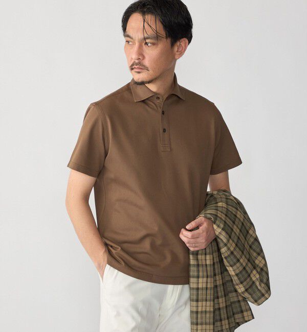 SHIPS「SHIPS:〈FUNCTION〉I Cotoni di Albini ショート スリーブ ポロシャツ」|ポロシャツ|キャメル