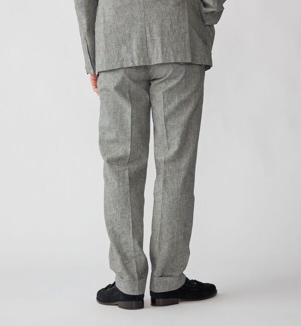 SHIPS「【SHIPS別注】Errico Formicola: VITO リネン コットン ハウンドトゥース スラックス」|スラックス|