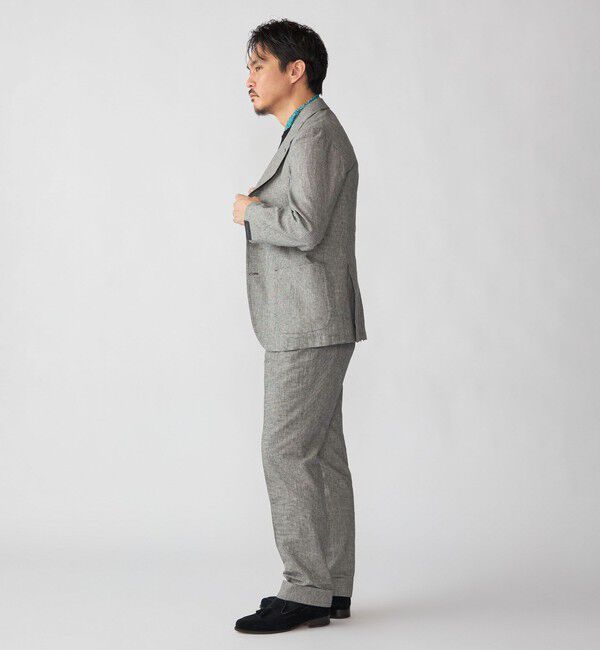 SHIPS「【SHIPS別注】Errico Formicola: VITO リネン コットン ハウンドトゥース スラックス」|スラックス|