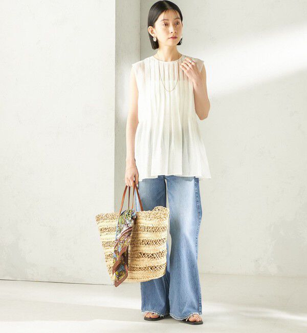 SHIPS for women「《予約》〈手洗い可能〉シルク混 シアー 2WAY ノースリーブ ブラウス」|シャツ・ブラウス|