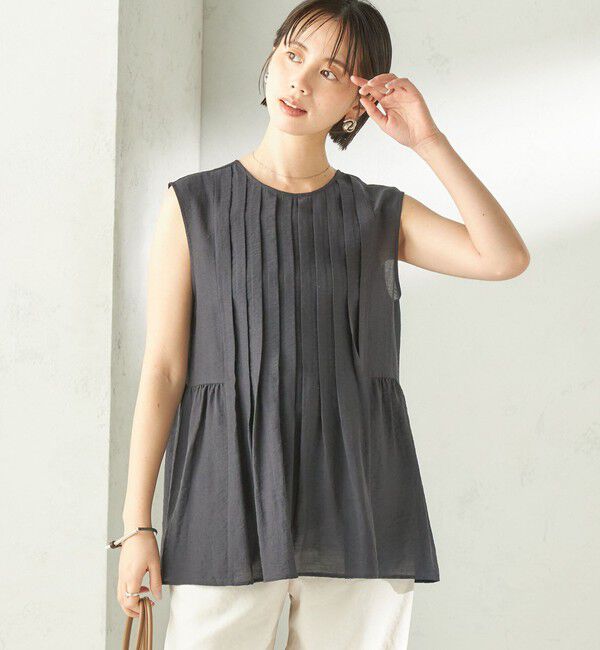 SHIPS for women「《予約》〈手洗い可能〉シルク混 シアー 2WAY ノースリーブ ブラウス」|シャツ・ブラウス|