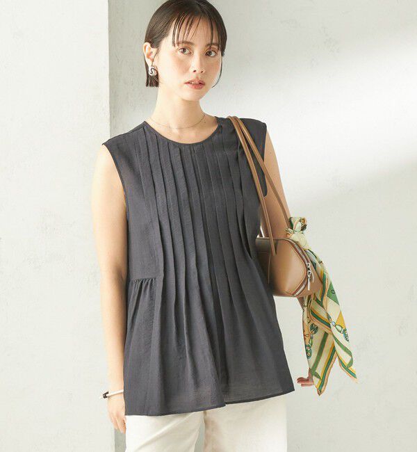 SHIPS for women「《予約》〈手洗い可能〉シルク混 シアー 2WAY ノースリーブ ブラウス」|シャツ・ブラウス|