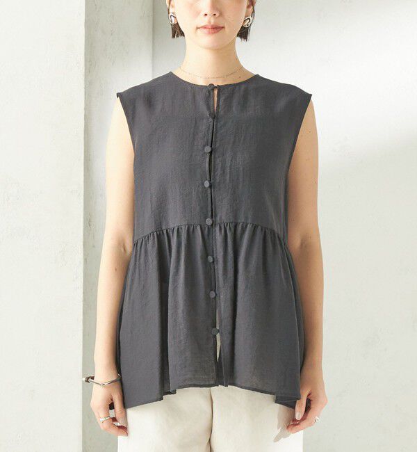 SHIPS for women「《予約》〈手洗い可能〉シルク混 シアー 2WAY ノースリーブ ブラウス」|シャツ・ブラウス|