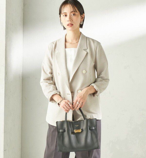 SHIPS for women「《予約》〈手洗い可能〉サッカー ダブル ブレスト ジャケット」|テーラードジャケット|