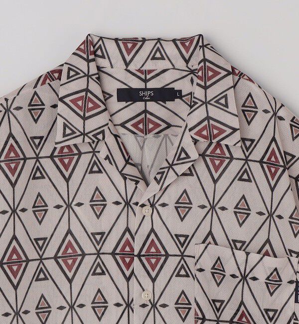 SHIPS Colors 「《予約》SHIPS Colors:〈洗濯機可能〉メッシュ プリント シャツ◆」|シャツ・ブラウス|