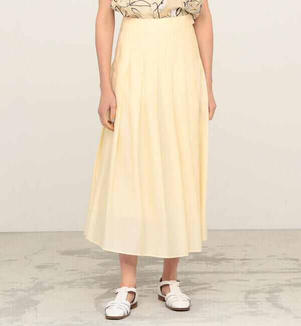 Ballsey「コットンドビーツイル タックプリーツロングスカート」|フレア|