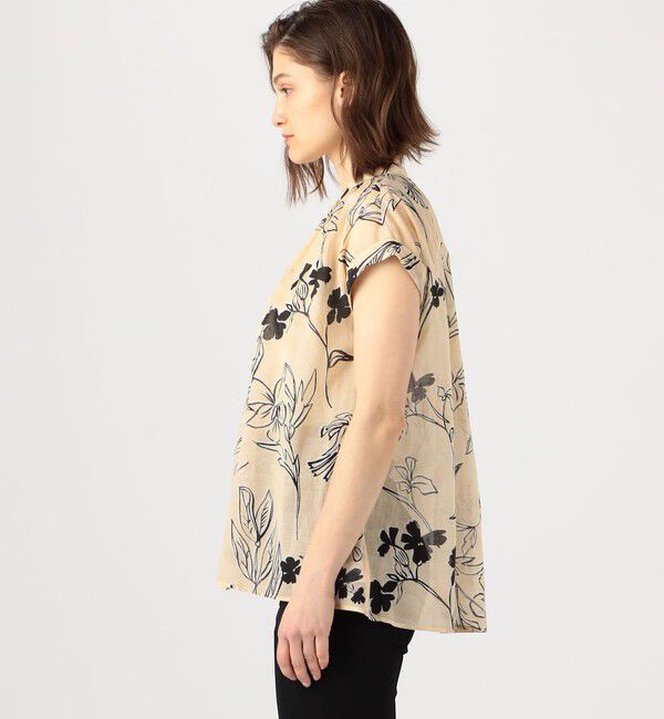 Ballsey「ワイルドフラワープリント バンドカラーブラウス」|シャツ・ブラウス|