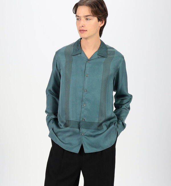 TOMORROWLAND MENS「シルクツイル パネルプリント オープンカラーシャツ 」|シャツ・ブラウス|