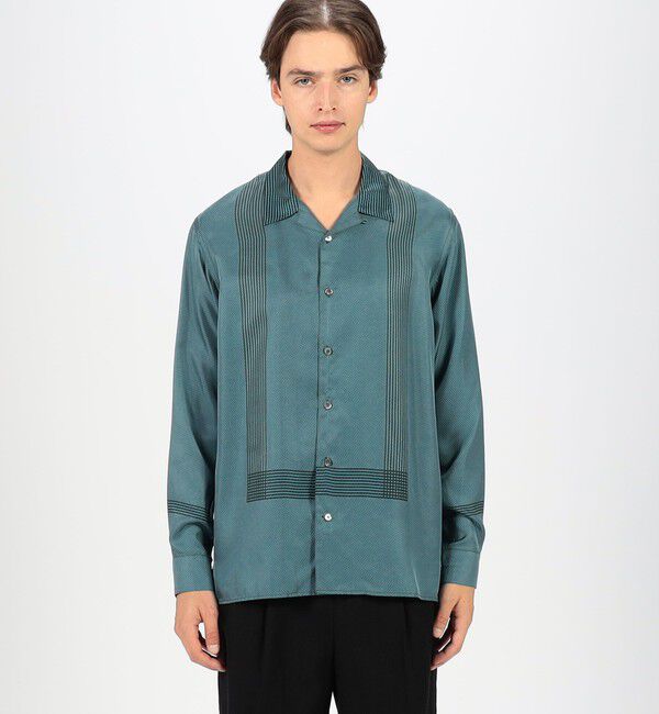 TOMORROWLAND MENS「シルクツイル パネルプリント オープンカラーシャツ 」|シャツ・ブラウス|