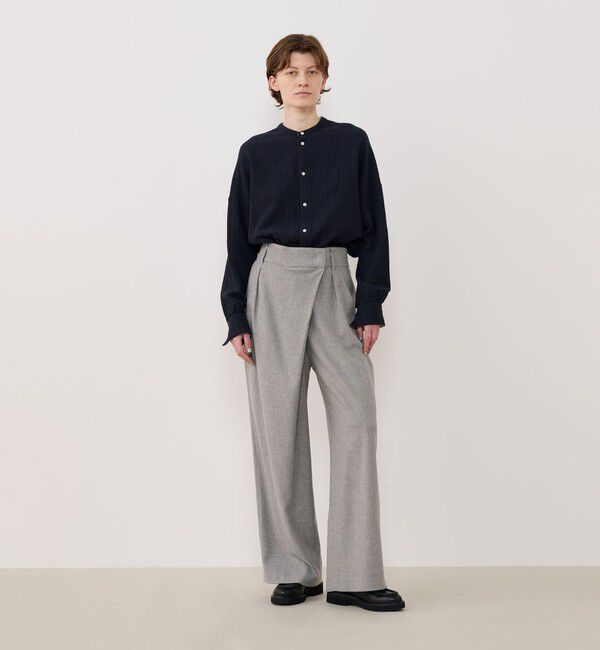 GALERIE VIE「エアリーサッカー スタンドカラーロングシャツ」|シャツ・ブラウス|