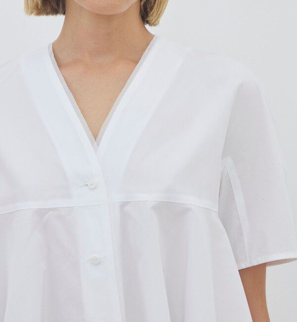 DES PRES「【WEB先行予約】コットンタイプライター フレアテールブラウス」|シャツ・ブラウス|