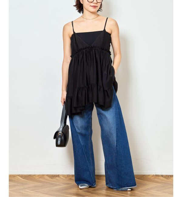  「《予約》SATIN RUFFLE MINI DRESS：ワンピース」|ワンピース|