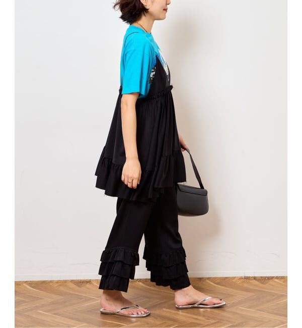  「《予約》SATIN RUFFLE MINI DRESS：ワンピース」|ワンピース|