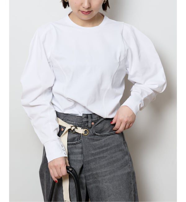  「《予約》タックデザインロングスリーブTEE」|Tシャツ・カットソー|ホワイト