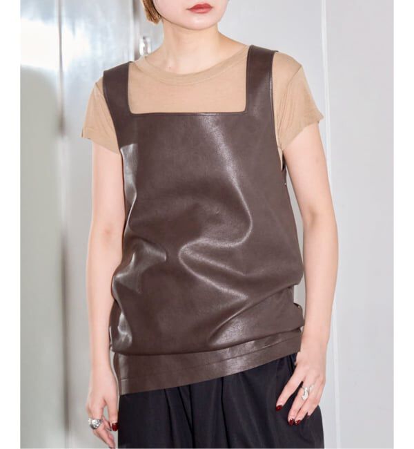  「《予約》FAUX LEATHER TOPS：ブラウス」|シャツ・ブラウス|