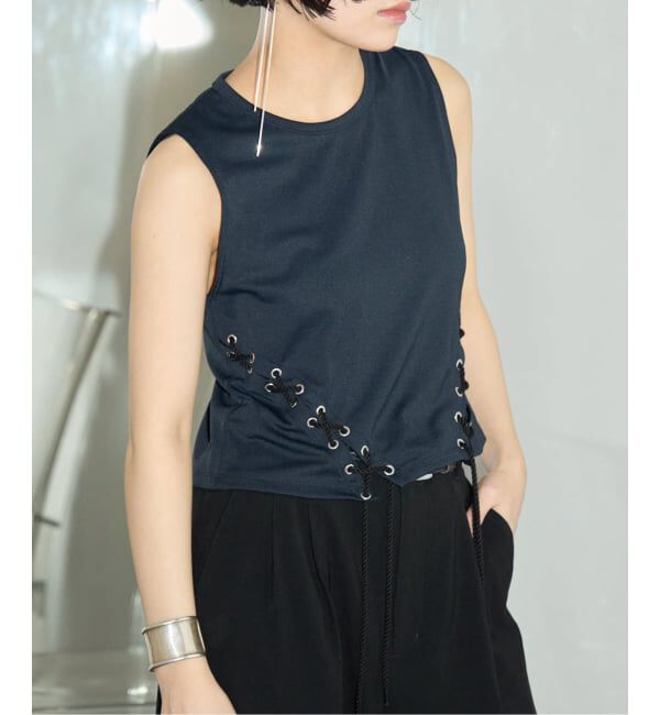  「TanC TOKYO SIDETWIST SLEEVELESS TOP TC26A-013：カットソー」|Tシャツ・カットソー|ブラック