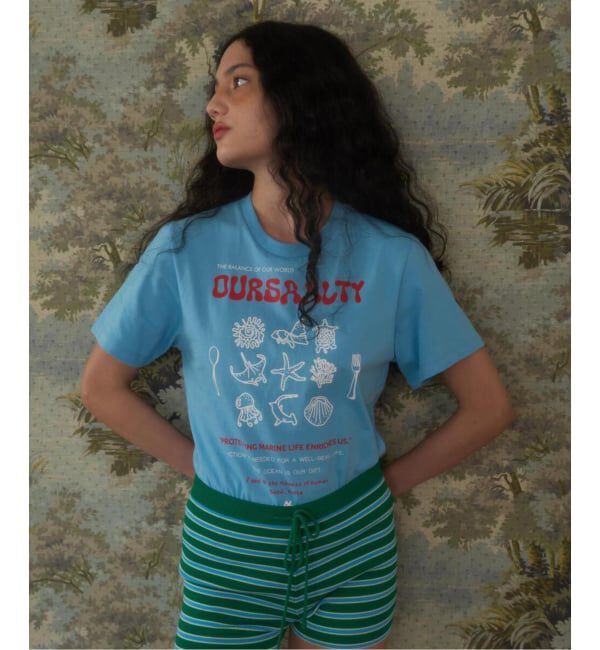 JOINT WORKS「OURSAALTY / アワーソルティ Ocean keeper T-shirt」|Tシャツ・カットソー|ブルー A