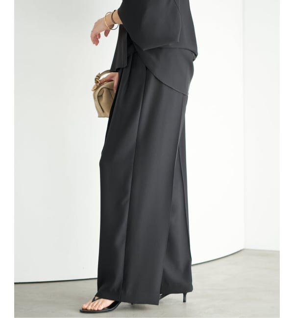 Plage「《予約》2 Tuck Elegant パンツ」|スラックス|ブラック