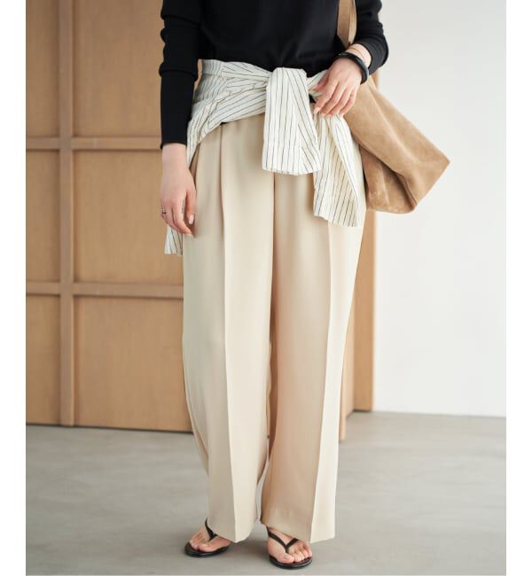 Plage「《予約》2 Tuck Elegant パンツ」|スラックス|