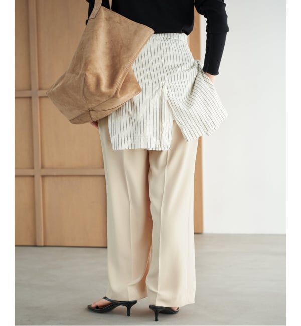 Plage「《予約》2 Tuck Elegant パンツ」|スラックス|