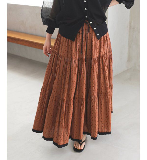 SLOBE IENA「TCドビーティアードスカート」|スカート|ブラウン