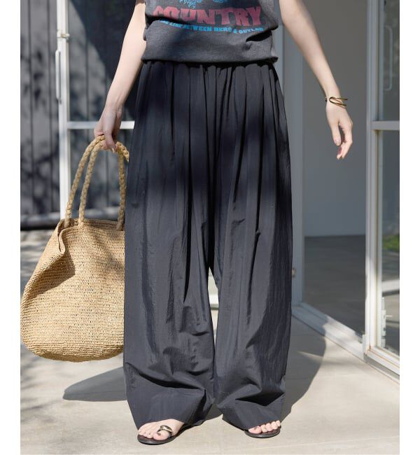 SLOBE IENA「《WEB限定/追加予約》撥水タフタタックギャザーイージーパンツ」|その他|