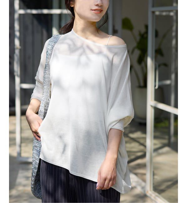 SLOBE IENA「《シリーズあり/追加予約》コットンシルクビックプルオーバー」|ニット・セーター|ホワイト