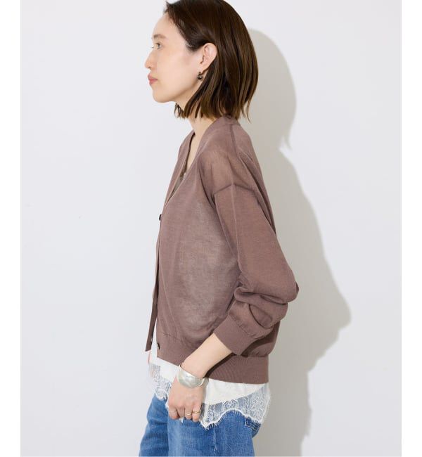 SLOBE IENA「《予約》リネン混シアーカーディガン」|カーディガン|