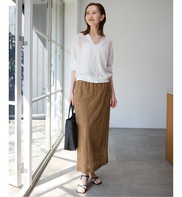 SLOBE IENA「《予約》リネン混シアーカーディガン」|カーディガン|