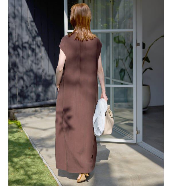 SLOBE IENA「《予約》リネン混キーネックコクーンワンピース」|ワンピース|