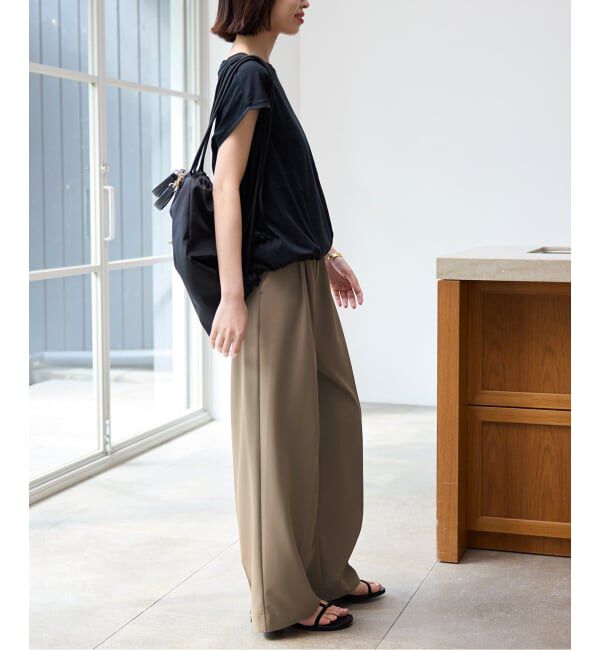 SLOBE IENA「《汗染み防止/接触冷感/吸水速乾/予約》PEストレッチイージースラックス」|スラックス|