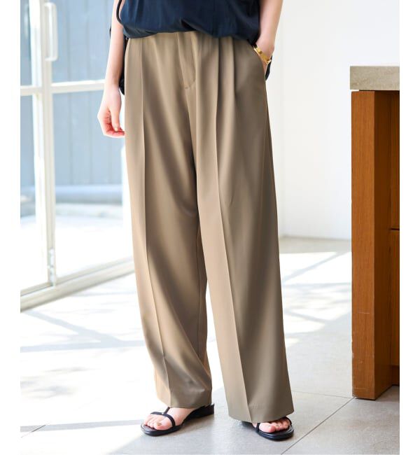 SLOBE IENA「《汗染み防止/接触冷感/吸水速乾/予約》PEストレッチイージースラックス」|スラックス|