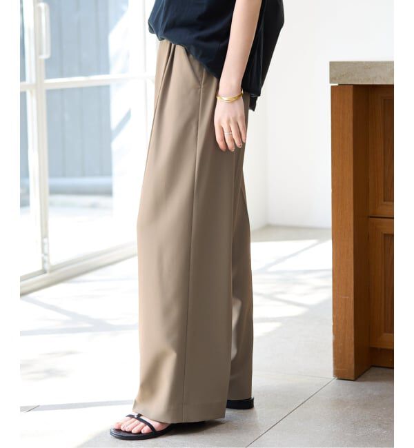 SLOBE IENA「《汗染み防止/接触冷感/吸水速乾/予約》PEストレッチイージースラックス」|スラックス|