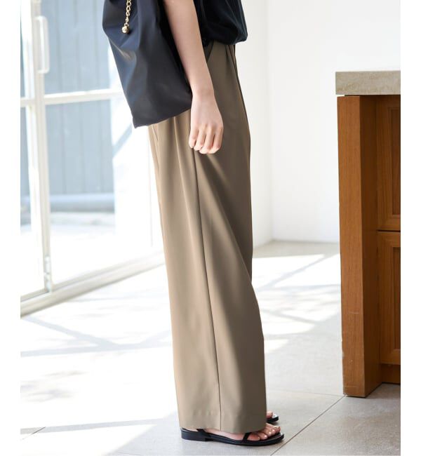 SLOBE IENA「《汗染み防止/接触冷感/吸水速乾/予約》PEストレッチイージースラックス」|スラックス|