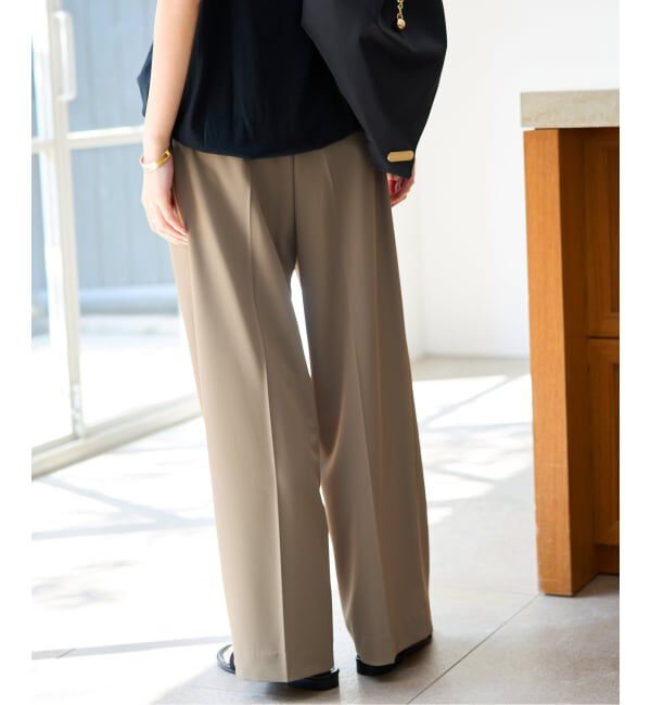 SLOBE IENA「《汗染み防止/接触冷感/吸水速乾/予約》PEストレッチイージースラックス」|スラックス|