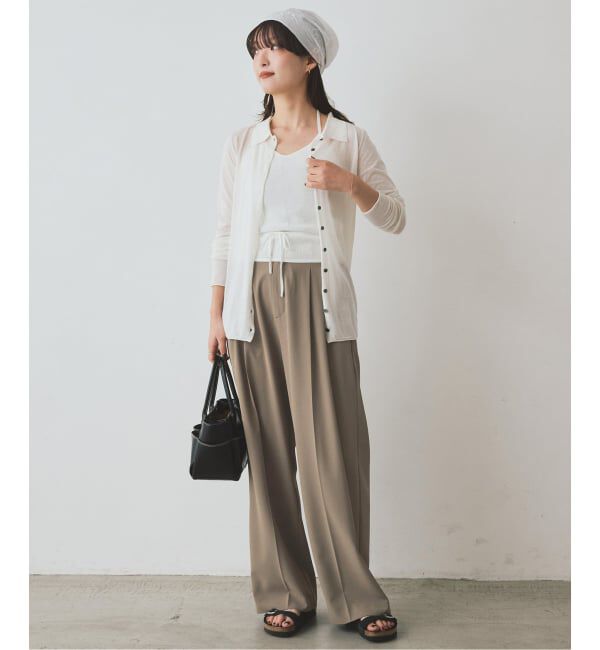 SLOBE IENA「《汗染み防止/接触冷感/吸水速乾/予約》PEストレッチイージースラックス」|スラックス|