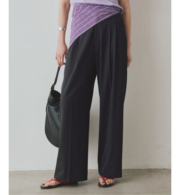 SLOBE IENA「《汗染み防止/接触冷感/吸水速乾/予約》PEストレッチイージースラックス」|スラックス|